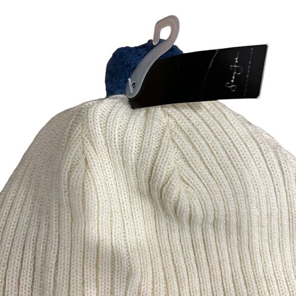 Sean John Vintage SJ Logo Y2K Millennium Ribbed Wool Beanie Hat with Pom main image 5